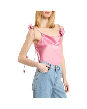 Cinq À Sept Marta Trailing Flower Silk Camisole - Pink