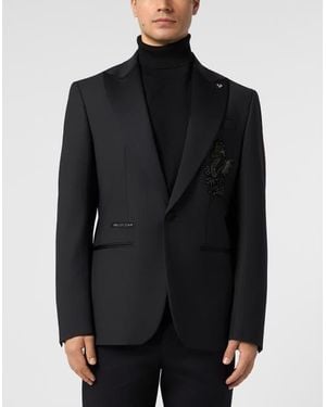 Philipp Plein Blazer Dragon Patch - Black