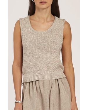 Oyun Angled Rib Crochet Vest - Brown