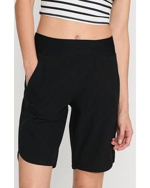 Lands' End 9 Quick Dry Elastic Waist Modest Board Shorts Swim Cover-Up Shorts With Panty - Black