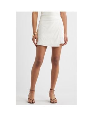 Open Edit Linen Blend Skirt - White