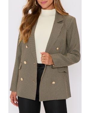Vici Collection Margaret Plaid Double Breasted Blazer - Natural
