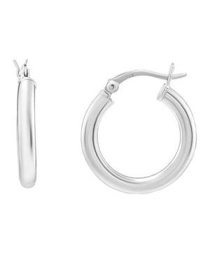 Donatello Gian Sterling 3Mm Hoop Earrings - Metallic