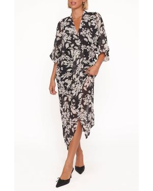 audrina floral chiffon midi dress Rails Audrina Midi Dress in Posy Field