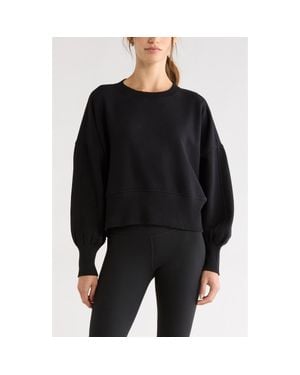 Zella Cloud Fleece Relaxed Sweatshirt - Black