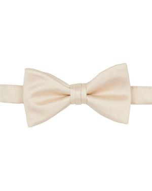 Brooklyn Brigade Solid Satin Pre-Tied Bow Tie - Natural
