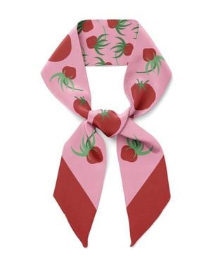 Centinelle Tomatoes Twilly Ribbon Scarf - Red