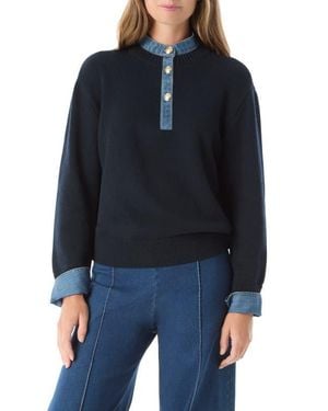 DO by Dee Ocleppo Rae Denim Detail Sweater - Blue