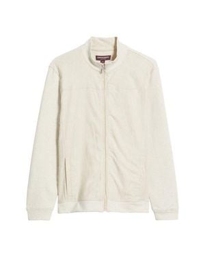 Johnston & Murphy Full Zip Knit Jacket - White