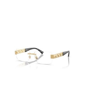Versace 56Mm Rectangle Optical Glasses - Metallic