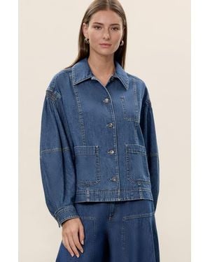Rebecca Taylor Edith Shirt Jacket - Blue