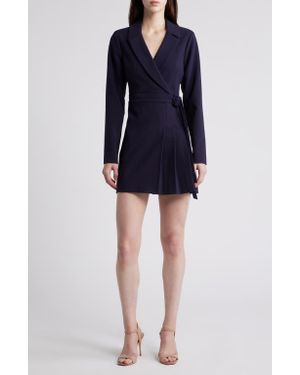 Likely Cherise Long Sleeve Faux Wrap Dress - Blue