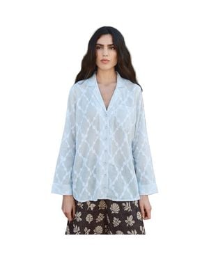 Ace & Jig Diego Notched Collar Button Up Shirt - Blue