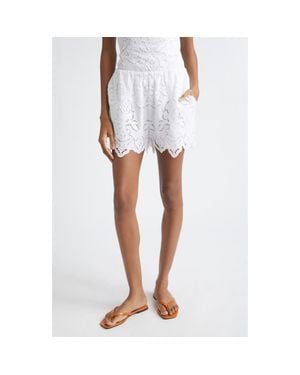 Toccin Pavlina Eyelet Embroidery Shorts - White