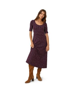 Pact Fit & Flare Signature Scoop Dress Made With Organic Cotton - Purple