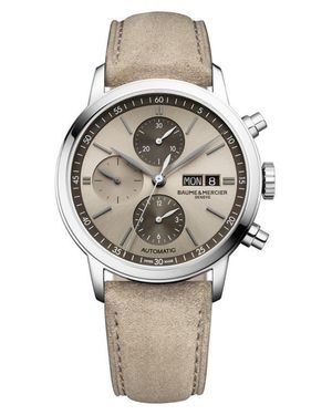 Baume & Mercier Classima Chronograph Leather Strap Watch, 42Mm - Gray