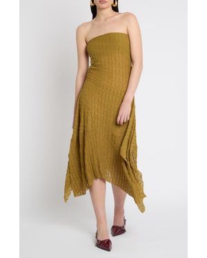 Muse Assembly Hanky Hem Midi Bandeau Dress - Multicolor