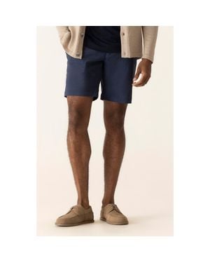 Dek Galaxy 8.5-Inch Flat Front Knit Nylon Blend Bermuda Shorts - Blue