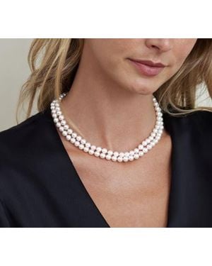 The Pearl Source Japanese Akoya Pearl Double Strand Necklace - Multicolor