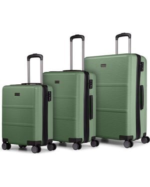 Bugatti Brussels 3 Piece Hardside Luggage Set With Expansion - Green