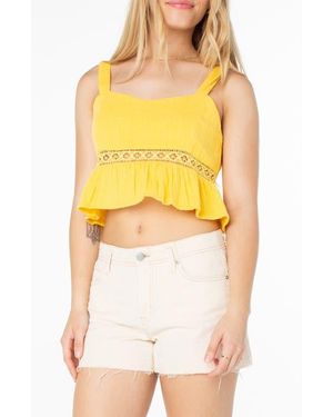 Roxy Island Time Cotton Crop Tank - Yellow