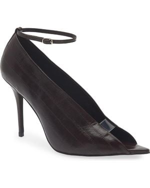 Jeffrey Campbell Inherit Ankle Strap Pointed Peep Toe Sandal - Black