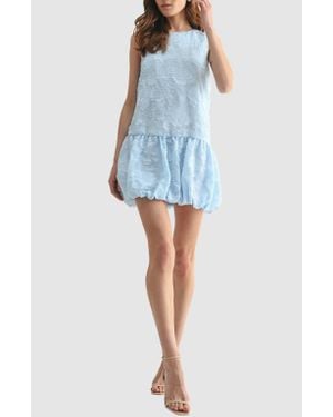 Mila + Mate Tie Back Bubble Hem Minidress - Blue
