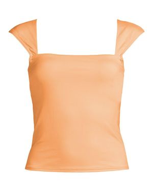Lands' End Ddd-Cup Square Neck Underwire Tankini Top - Orange