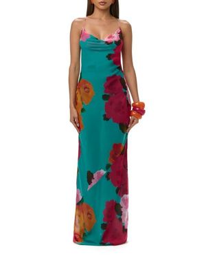 Naked Wardrobe Floral Chiffon Slipdress - Red