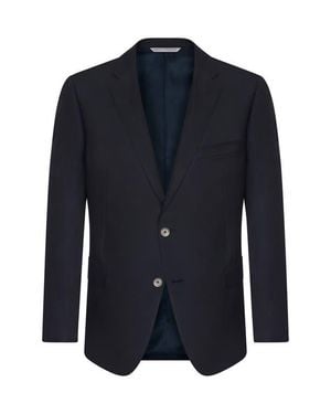 Samuelsohn Water Repellent Ice Wool Blazer - Blue