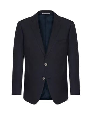 Samuelsohn Water Repellent Ice Wool Blazer - Blue