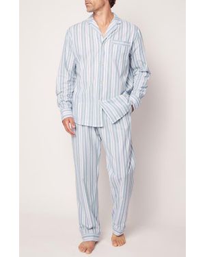 Petite Plume Featherweight Stripe Pima Cotton Pajamas - Blue