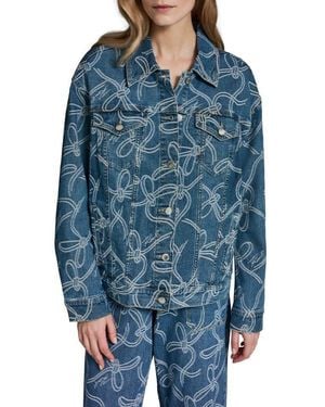 KARL LAGERFELD Bow Denim Jacket - Blue