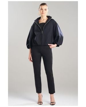 Natori Techno Crepe Bomber Jacket - Blue