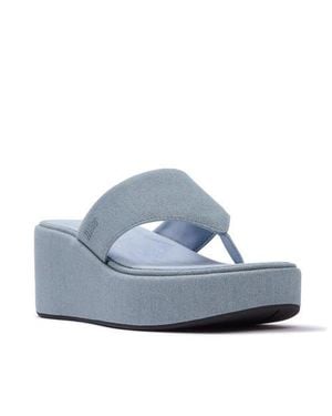 Fitflop Platfforms Wedge Tp Sandal - Blue