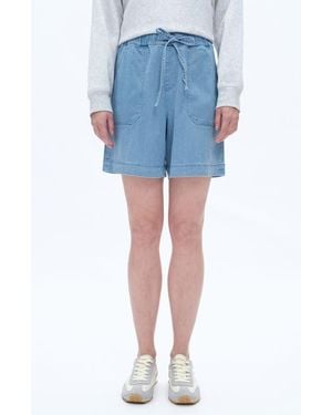 Bayeas High Waist Drawstring Denim Shorts - Blue