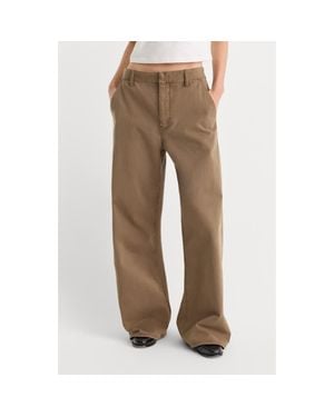 GOOD AMERICAN Low Slung Baggy Pants - Brown