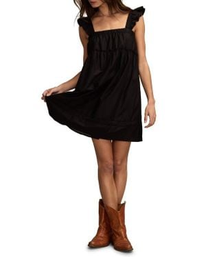 Lucky Brand Ruched Flutter Minidress - Black