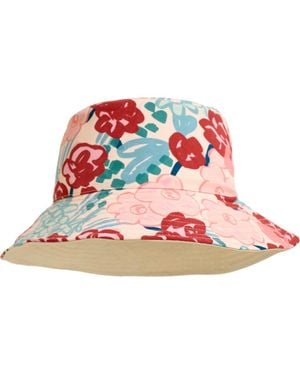 Lost Pattern Garden Chic Reversible Floral Bucket Hat - Red