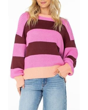 Roxy West Side Stripe Sweater - Red