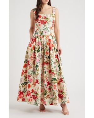 Julia Jordan Floral A-Line Gown - White