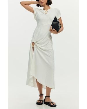 Desigual Asymmetric Short Sleeve Dress - White