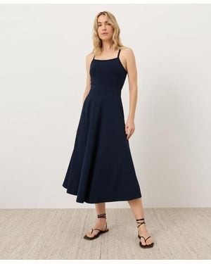 Pact Fit & Flare Midi Dress Made With Organic Cotton - Blue