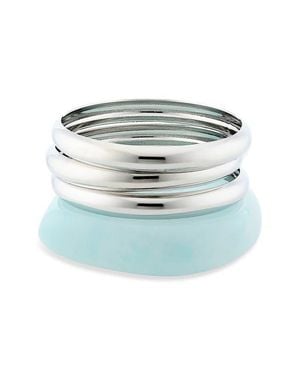 BP. Set Of 3 Metal & Resin Bangle Bracelets - Blue