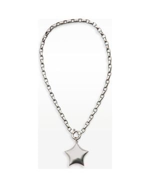 67Jewelry Puffed Star Paperclip Necklace - Metallic