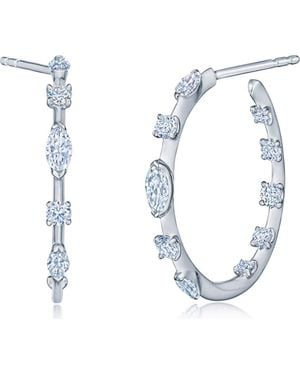 Kwiat Starry Night Diamond Hoop Earrings - Blue