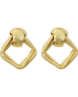 Panacea Square Doorknocker Earrings - Metallic
