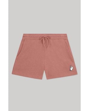 Alix Heartly Ghost Midweight Washed Fleece Shorts - Red