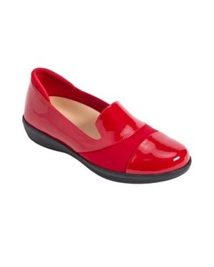 Comfortview The Annete Bunion Friendly Slip On Orthotic Flat - Red