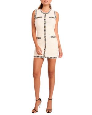 Endless Rose Border Stripe Cotton Blend Mini Sweater Dress - Multicolor